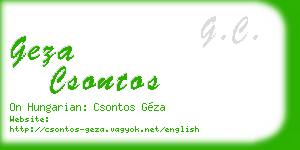 geza csontos business card