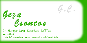 geza csontos business card